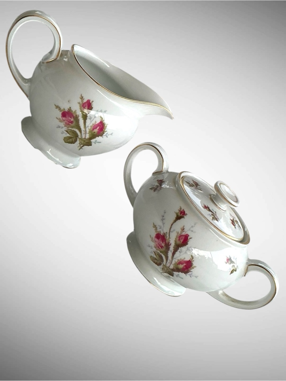 Vintage Rosenthal Winifred Petal Lane Creamer & Lidded Sugar Bowl Set